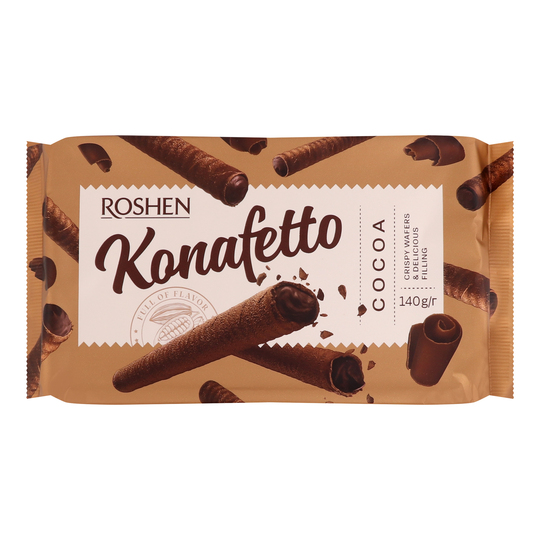 Трубочки вафельні/какао Konafetto 140г