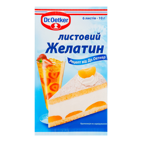 Желатин лист.Dr.Oetker 10 гр х 25 шт
