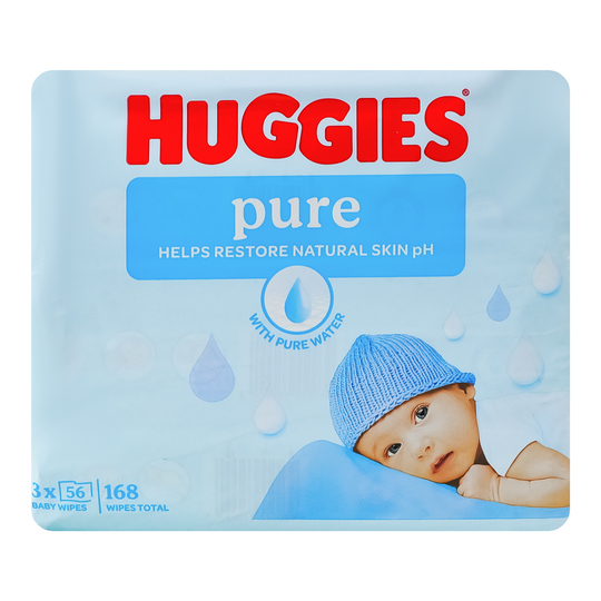 Серветки вологі huggies Пьюр 168