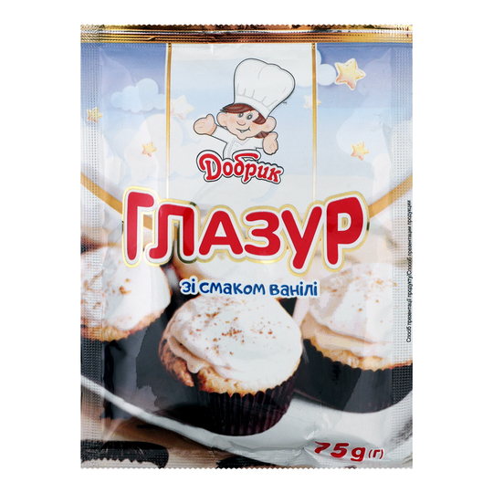 Глазур зі смаком ванілі,Добрик 75 г