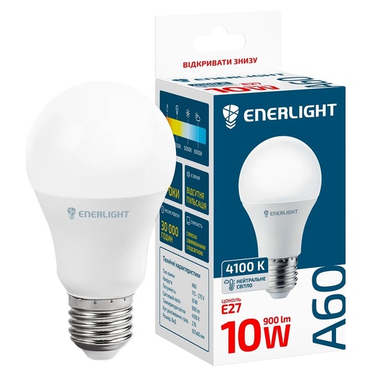 Лампа св/д.Enerlight A60 10Вт 4100K E27