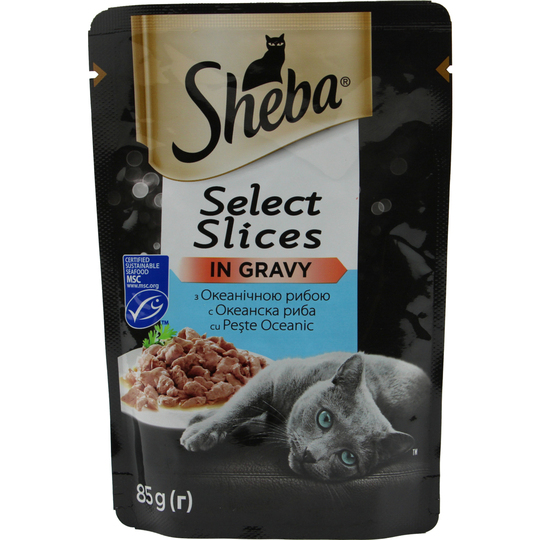 Корм д/кот.пауч Sheba океан.риб.соус 85г
