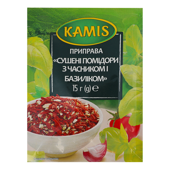 Помідори сушені з часн.і базил.Kamis 15г
