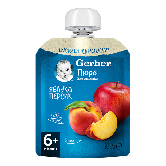 Пюре Gerber Яблуко Персик пауч 90г