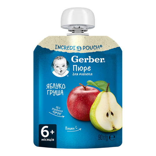 Пюре Gerber Яблуко Груша пауч 90г