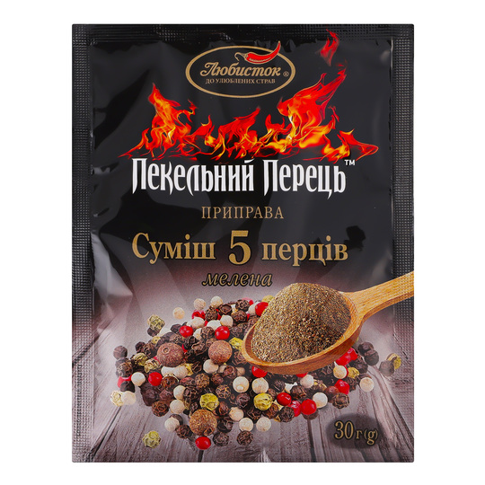 Суміш 5 перц.мел.Пек.перець Любисток 30г