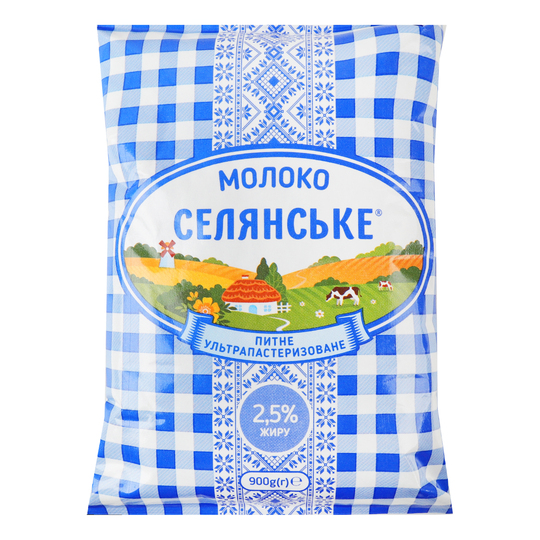 Молоко 2,5% Селянське 900г