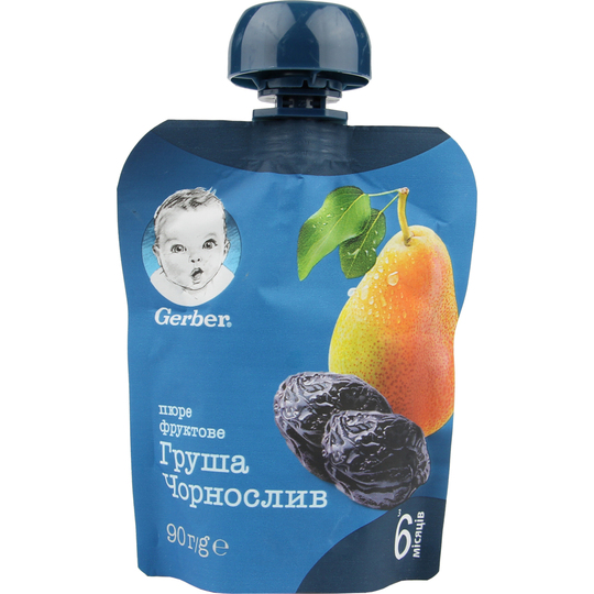 Пюре Gerber Груша Чорнослив пауч 90г