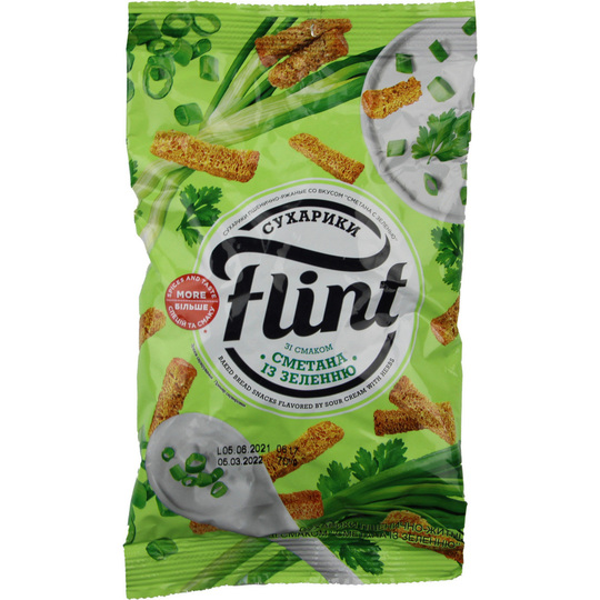 Сухарики сметана-зелень Flint 60г
