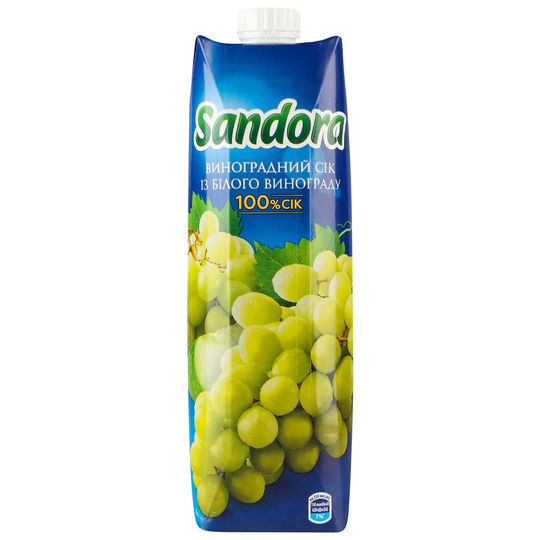 Сік виноградний із біл.в.Sandora 0,95л