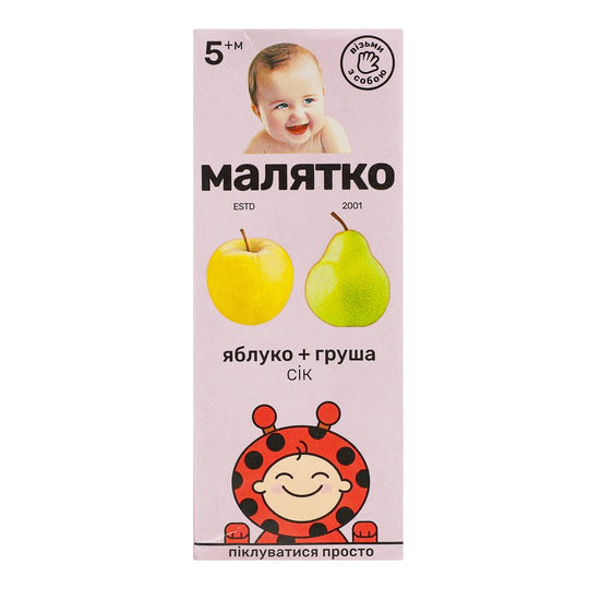 Сік яблуко- груша Малятко 200г