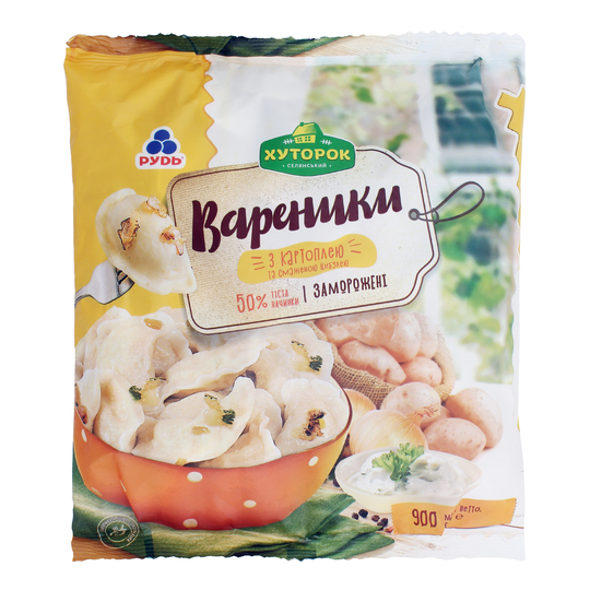 Вареники з карт.та смаж.циб.Хуторок 900г