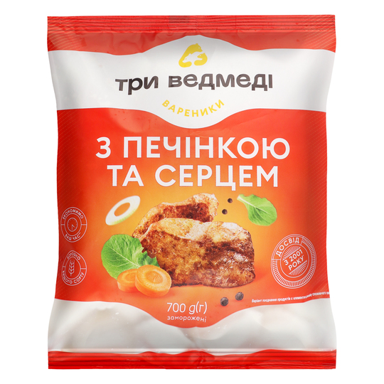 Вареники з печ.та серц.Три Ведмеді 700г