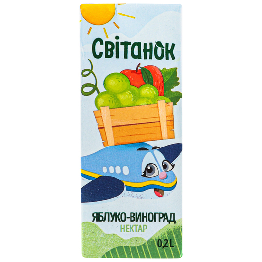 Нектар яблучно-виноградний Світанок 0,2л
