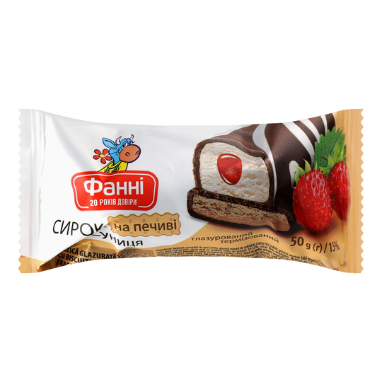 Сирок 15% Фанні печиво джем Суниця 50г