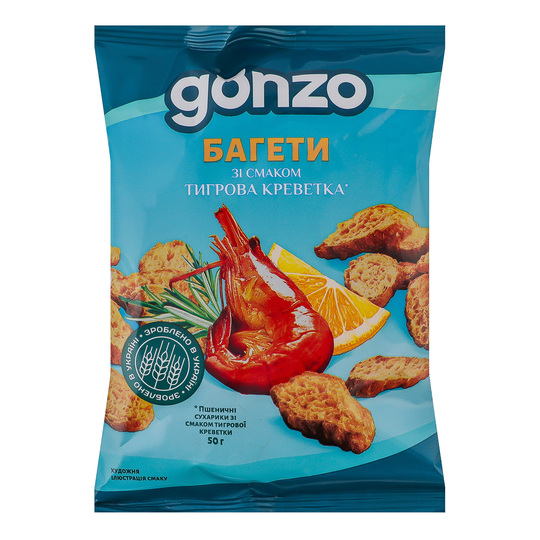 Багет пшенич.тигрова креветка Gonzo 50г