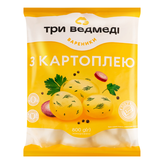Вареники з картоплею Три Ведмедi 800г