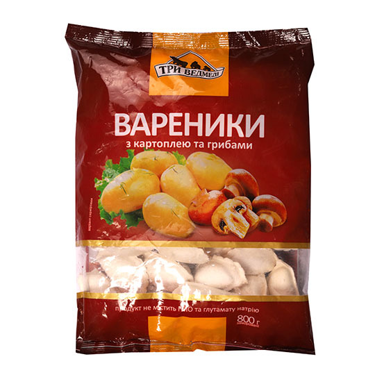 Вареники з карт./гриб. Три Ведмедi 800г