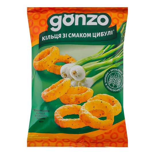 Кільця кукурудзяні цибуля Gonzo 40г