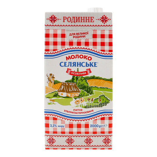 Молоко ул 3,2% Особ Родинне Селянське 2л