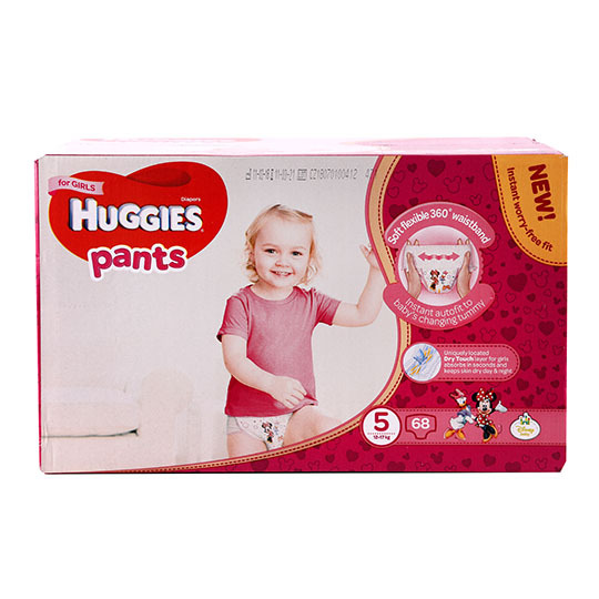 Трусики-підгуз.дівч.5 бокс Huggies 68шт
