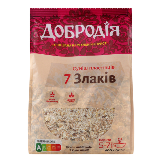 Пластівці суміш 7 злаків Добродія 400г