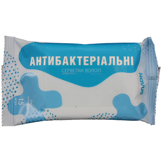 Серветка волога антибактер.Novus 15шт