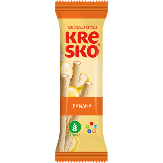 Хрусткі трубочки Kresko банановий 40г