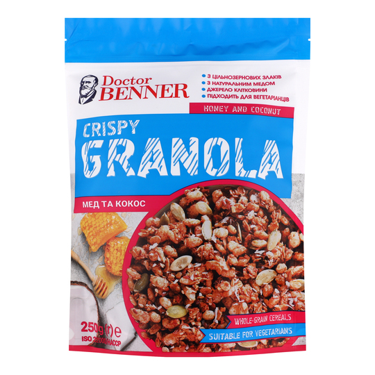 Гранола Мед та кокос Д-р Беннер 250г
