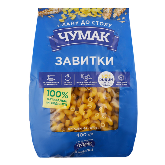 Макарони завитки Чумак п/у 400г