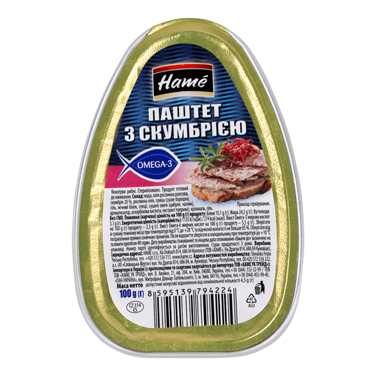 Паштет з скумбрією НАМЕ ж/б 100г