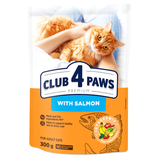 Корм сух.кот,лосо Club 4Paws Пр.300г