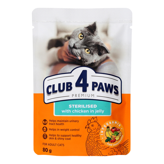 Корм конс.стер.Club 4Paws Пр.80г