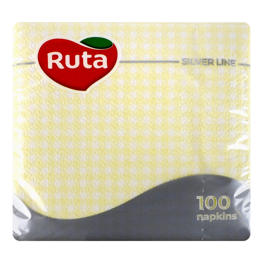 Серветки пап.Рута Жовті 100шт