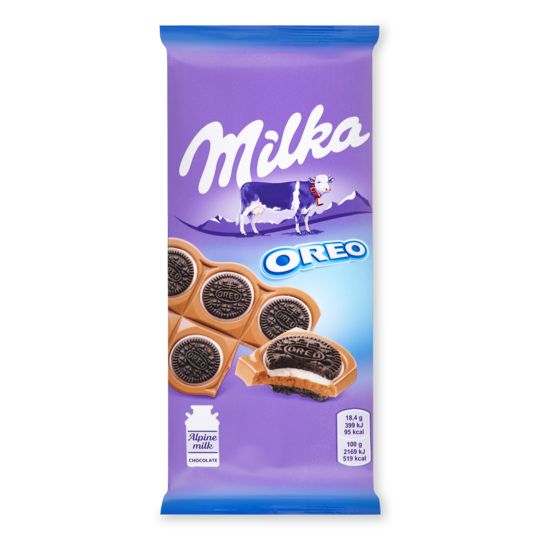 Шоколад молоч.з печивом Орео Milka 92г