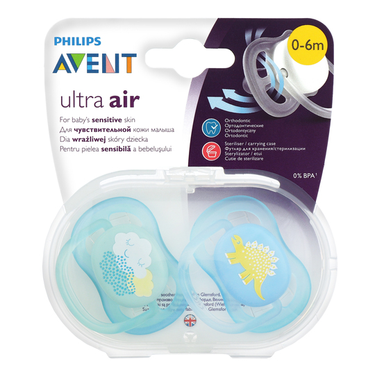 Пустушка 0-6 міс 2 шт д/хлоп AVENT