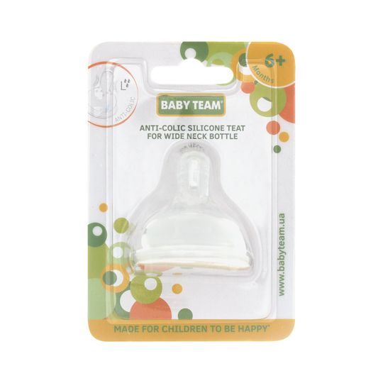 Соска силік.антикол.д/пляш.6+ Baby Team