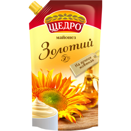 Майонез золотий 50%Щедро 550гр д/п