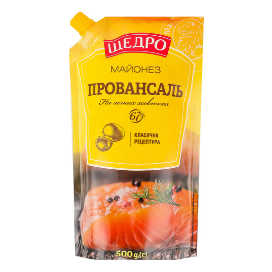 Майонез провансаль 67% Щедро 500г д/п