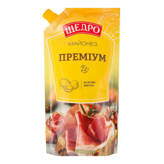 Майонез преміум 72% Щедро 500г д/п