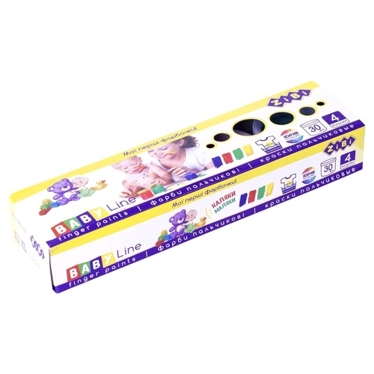 Фарби пальчикові 4 кол.х 30мл ZiBi