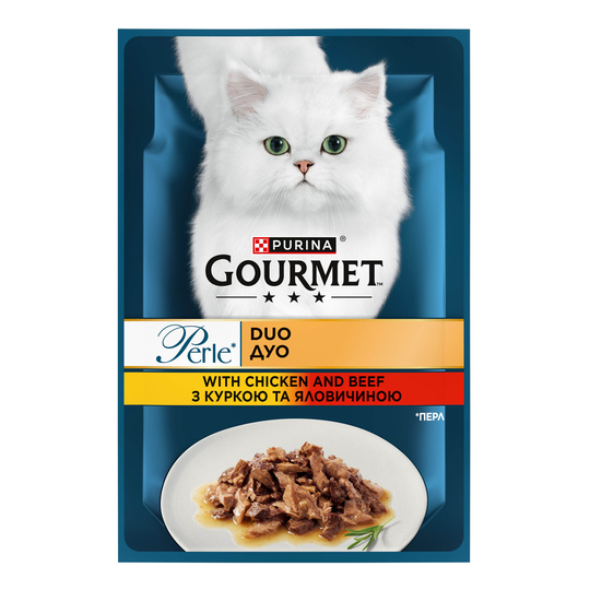 Корм д/кот.з кур.ял.Гурме Перл Дуо 85г