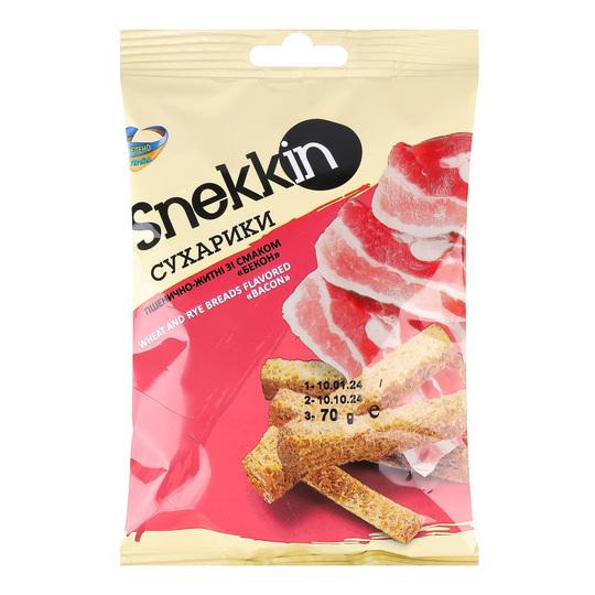 Сухарики пш/житні з беконом Snekkin 70г