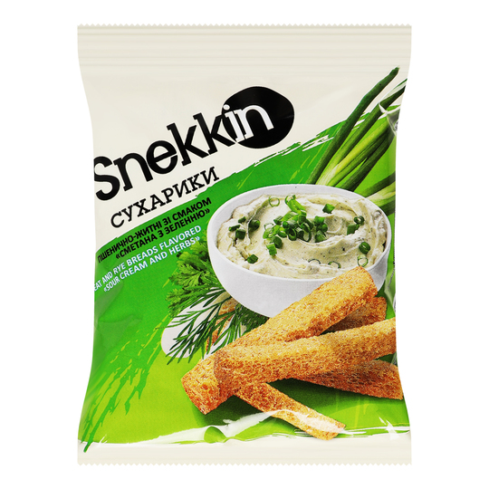 Сухар.пш/жит сметана+зеленню Snekkin 70г