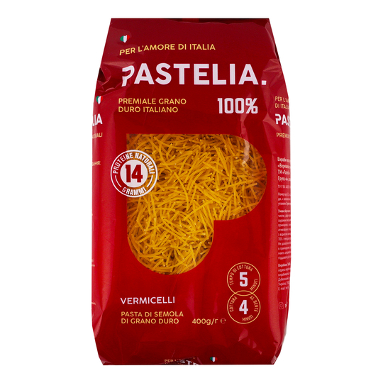 Макарони вермішель тонка Pastelia 400г