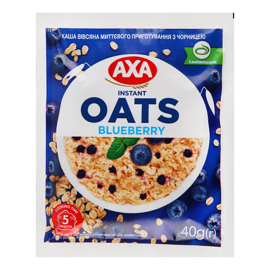 Каша вівсяна Axa з чорницею 40г