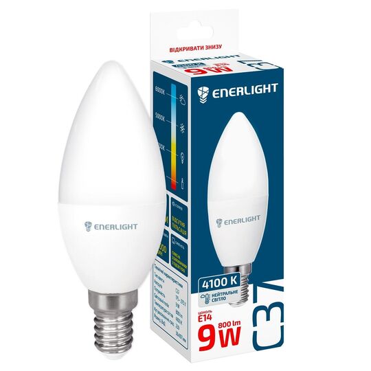 Лампа LED ENERLIGHT С37 9Вт E14