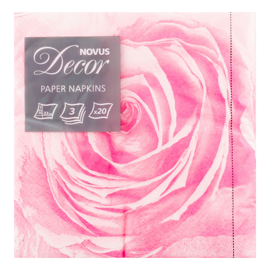 Серветки пап.3ш.Бут.тр.33*33 Novus 20шт