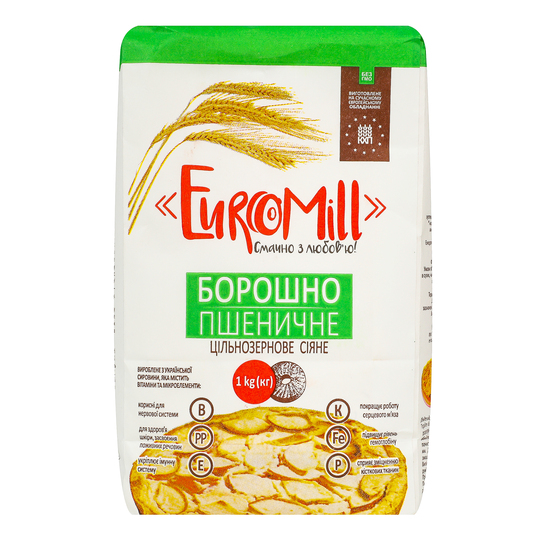 Борошно пш.цільнозернове EuroMill 1кг