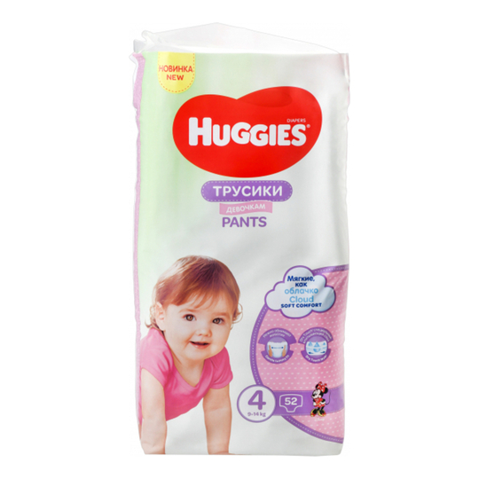 Трусики-підг Huggies 4 д/д 9-14кг 52шт